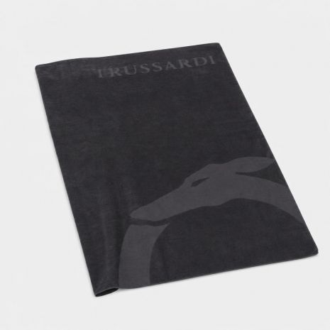 TRUSSARDI Ανδρική Πετσέτα Θαλάσσης Μαύρη, 88 x 190 cm, TRU2MTW01
