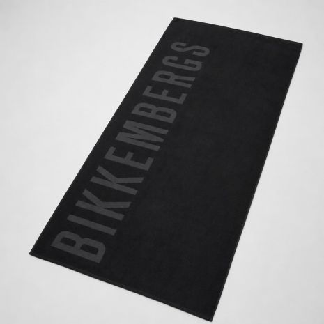 BIKKEMBERGS Πετσέτα Θαλάσσης Μαύρη 90x168 cm, BKK26MTW02