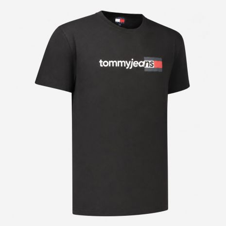 TOMMY HILFIGER , Ανδρικό κοντομάνικο T-shirt Μαύρο, DM0DM23406